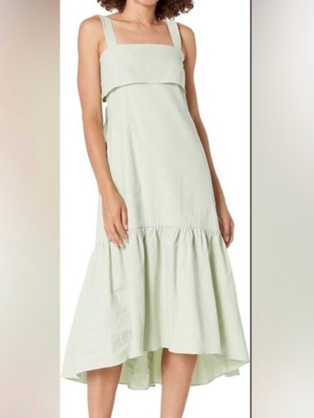 Theory Mint Green Linen Tiered Sundress